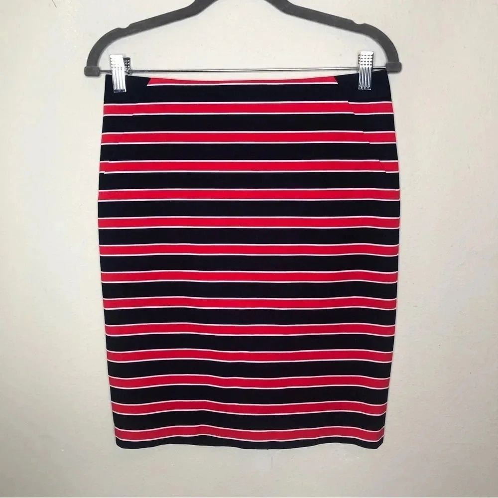 The Limited Navy, Red and White Striped Pencil Skirt Size 4